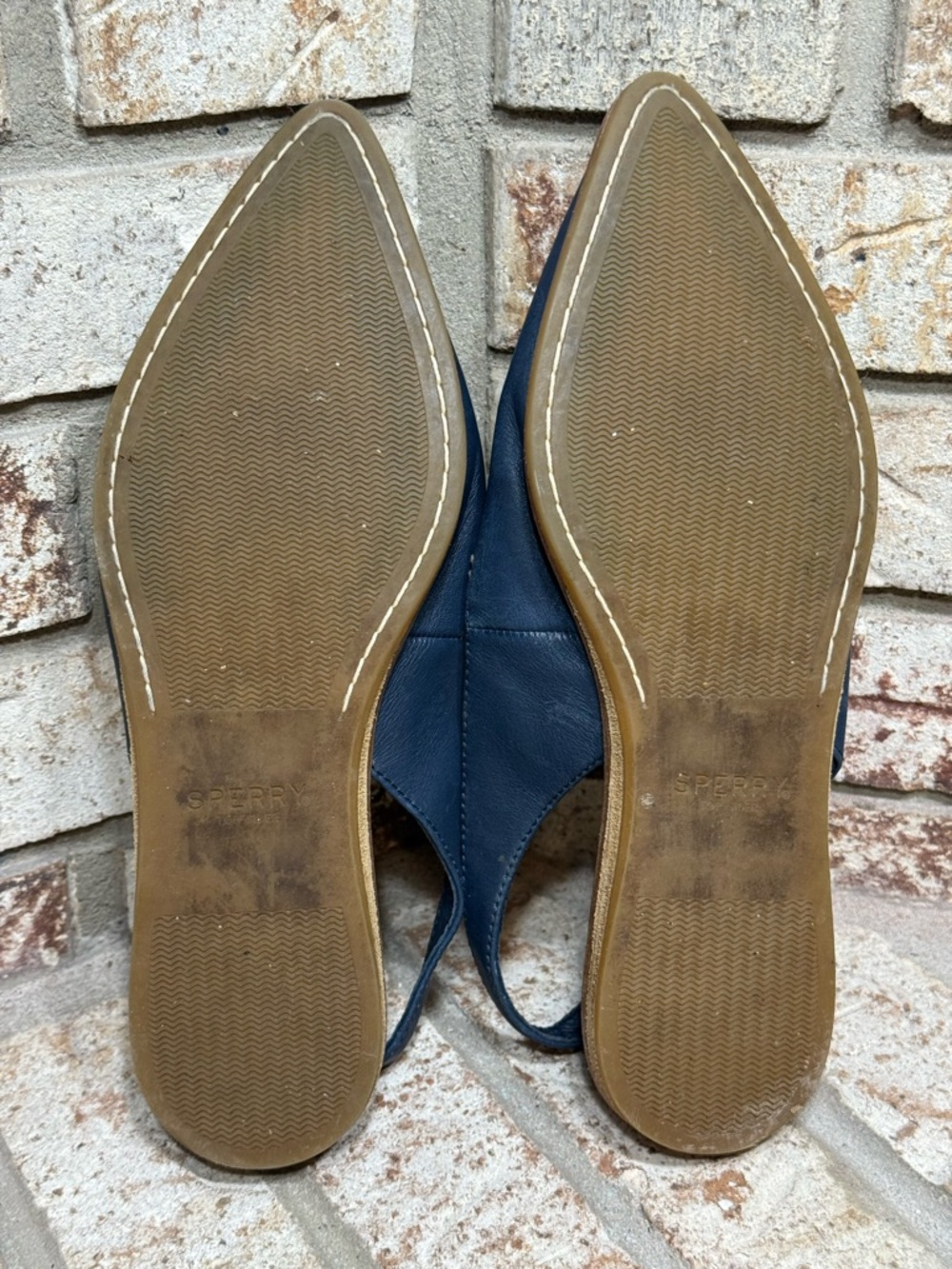Sperry Women's Navy Pointed Slingback Flats with Cut Out Size 8.5 - Picture 6 of 12